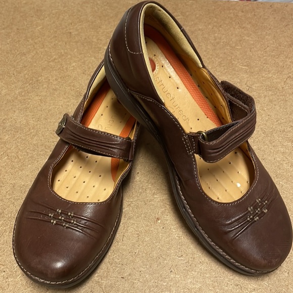 Clarks Unstructured Casual Mary Jane Loafers Shoes Size 7.5 M brown - Picture 12 of 17